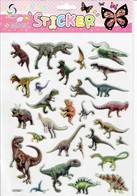 3D PUFFY Dino Dinosaurier Tiere Aufkleber / Dinosaur Animal Sticker 1 Blatt 25 X 20 Cm ST562 - Scrapbooking