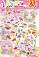 3D PUFFY Flammingo Tiere Aufkleber / Bird Animal Sticker 1 Blatt 25 X 20 Cm ST484 - Scrapbooking