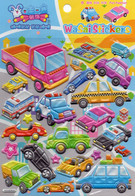 3D PUFFY Polizei Auto LKW Aufkleber / Truck Car Sticker 1 Blatt 20 X 17 Cm ST456 - Scrapbooking