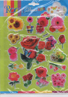 3D PUFFY Rosen Blumen Strauss  Aufkleber / Rose Flower Sticker 1 Blatt 20 X 17 Cm ST012 - Scrapbooking