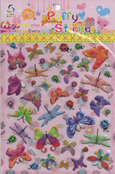 3D PUFFY Schmetterling Tiere Aufkleber / Butterfly Insects Sticker 1 Blatt 20 X 17 Cm ST149 - Scrapbooking