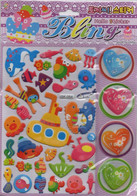 3D PUFFY Uboot Fish Tauchen Aufkleber / Diver Swim Holiday Sticker 1 Blatt 20 X 17 Cm ST160 - Scrapbooking