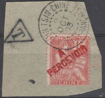 CHINE - BUREAUX FRANCAIS - TIMBRE TAXE N° 19 Sur Fragment - Timbres-taxe