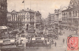 LONDON - Picadilly Circus And Shaftesbury Memorial Fountain - Bus - Carte Postale Ancienne - Piccadilly Circus