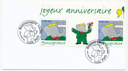 FRANCE - Enveloppe Paire "Babar" Joyeux Anniversaire - Obl Premier Jour PARIS 19/06/2006 - 2000-2009