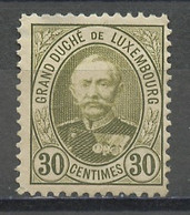 Luxembourg - Luxemburg 1891-93 Y&T N°63 - Michel N°61 Nsg - 30c Adolphe 1er - 1891 Adolphe Front Side