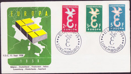 Europa CEPT 1958 Luxembourg - Luxemburg FDC1 Y&T N°548 à 550 - Michel N°590 à 592 - 1958