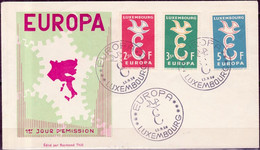 Europa CEPT 1958 Luxembourg - Luxemburg FDC6 Y&T N°548 à 550 - Michel N°590 à 592 - 1958