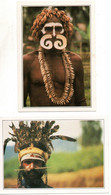2 CPM  Papouasie Papua New Guinea ( Postcard) Guerrier Papou * Cartes Edito Service S.A 1979 - Papouasie-Nouvelle-Guinée
