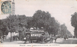 FRANCE - 75 - PARIS - Boulevard Sébastopole Et Place Du Chatelet -  Carte Postale Ancienne - Squares