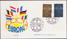 Europa CEPT 1959 Luxembourg - Luxemburg FDC4 Y&T N°567 à 568 - Michel N°609 à 610 - 1959