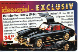 Mercedes-benz 300 SL Voiture Modéle Réduit Jeu Spiel Télécarte Allemagne Phonecard Telefonkarte (S 872) - S-Series: Schalterserie Mit Fremdfirmenreklame