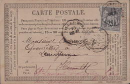 GARD - AIGUES-MORTE - CONVOYEUR STATION - AIG.NI . TYPE SAGE SUR CARTE PRECURSEUR - INDICE 18 - COTE 340€ - Voorloper Kaarten