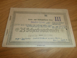 Scheckvordrucke Sparkasse Luschwitz B. Lissa , 1944 , Paul Neumann , Schule , Wippra , Scheck !!! - Cheques & Traveler's Cheques