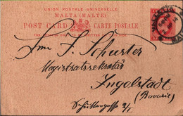 ! 1914 Ganzsache, Postal Stationary, Entier, Malta, Valetta, Ingolstadt - Malta