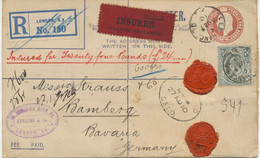 GB 1910 Superb EVII 3d Postal Stationery Registered Envelope Format G Uprated With EVII De La Rue 7d (the 7d Is The Rare - Cartas & Documentos