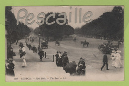 CP ANIMEE LONDON - HYDE PARK - THE ROW - LL N° 198 - CIRCULEE EN 1913 - Hyde Park