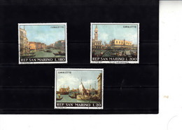 SAN MARINO  1971 - Sassone  824/6°  -Pittura - Canaletto - Gebraucht