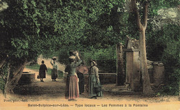 St Sulpice Sur Lèze * Types Locaux , Les Femmes à La Fontaine * Porteuses D'eau * Cpa Toilée Colorisée - Autres & Non Classés