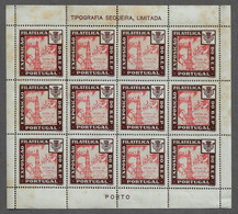 PORTUGAL STAMP - VINHETA EXP. FILATELICA FESTAS DA CIDADE DO PORTO 1947 - SHEET OF 12 (CX#B1-28) - Nuovi