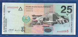 EL SALVADOR  - P.149b – 25 Colones 1998 UNC, Series F 05922065 - El Salvador