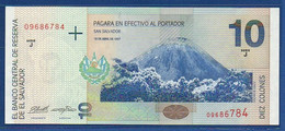 EL SALVADOR  - P.148a2 – 10 Colones 1997 UNC, Series J 09686784 - El Salvador