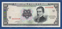 EL SALVADOR  - P.135a – 10 Colones 1983 UNC-, Series GG 6633348 - El Salvador