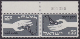 Israel - 231a - Tête Bêche Avec Numéro - 1962 - MNH - Unused Stamps (without Tabs)