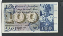 SUISSE - Billet 100 Francs 1957 SUP/XF Pick-49b N° 65967 - Schweiz