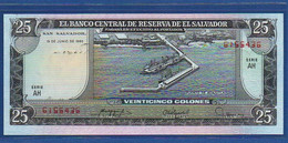 EL SALVADOR  - P.130b – 25 Colones 1980 UNC, Series AH 6155436 - Salvador