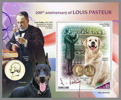 SIERRA LEONE 2022 MNH Louis Pasteur Dogs Hunde Chiens S/S II - OFFICIAL ISSUE - DHQ2306 - Louis Pasteur