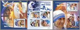 NIGER 2022 MNH Mother Teresa Mutter Teresa Mere Teresa M/S+2S/S - IMPERFORATED - DHQ2306 - Mutter Teresa