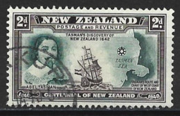 New Zealand 1940. Scott #232 (U) Abel Tasman, Ship And Chart Of West Coast Of New Zealand - Usati