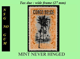 1909 ** CONGO FREE STATE / ETAT IND. CONGO  [3] EIC MNH/NSG TX09 (LARGE FRAME) OCRE PALM TREE NO GUM - Unused Stamps