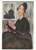 MONACO - CARTE MAXIMUM - Yvert N° 843 - PORTRAIT De DEDIE - OEUVRE De MODIGLIANI - Maximumkaarten