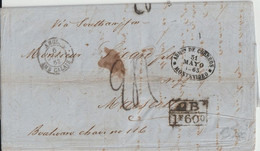 1863 - URUGUAY - LETTRE Par VOIE ANGLAISE De MONTEVIDEO => MARSEILLE ENTREE Par AMBULANT CALAIS. - Entry Postmarks