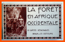 * Carnet De 12 Cp - La Forêt En Afrique Occidentale - Prospecteurs Marigot Mé Pirogue Davo Sassandra Ananas - Edit BRAUN - Côte-d'Ivoire