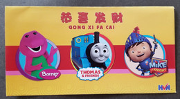 Malaysia Thomas & Friend Barney Mike 2013 Cartoon Animation Chinese New Year Angpao (money Packet) - Neujahr