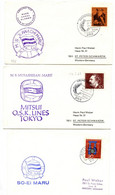 Nippon Yusen Kaisha Line Ships Marks On 8 Letter Covers 1965-67 Germany, Netherlands B230205 - Autres (Mer)