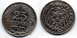 MA 19873 /  Allemagne - Deutschland - Germany 25 Pfennig 1909 G TTB - 25 Pfennig