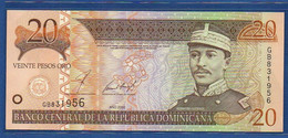 DOMINICAN REPUBLIC - P.169b – 20 Pesos Oro 2002 UNC, Serie GB 831956 - Dominicaine