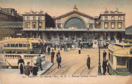 FRANCE - 75 - PARIS - Gare De L'Est - Animée - Voiture - Autobus  -  Carte Postale Ancienne - Stations, Underground