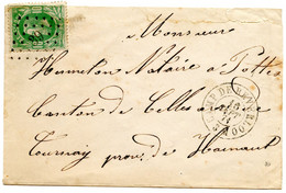 BELGIQUE - LEOPOLD II 30 LOSANGE 39 CAMP DE BEVERLOO SUR LETTRE SANS CORRESPONDANCE POUR POTTES, 1871 - 1869-1883 Leopold II.