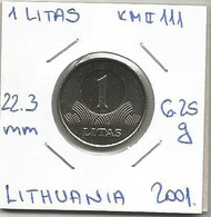 D1 Lithuania 1 Litas 2001. High Grade - Lituanie