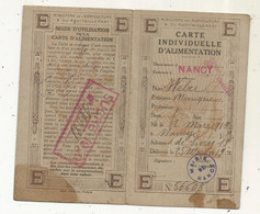 Carte Individuelle D'alimentation De NANCY, E,  1919,  Sucre ,  2 Scans - Ohne Zuordnung