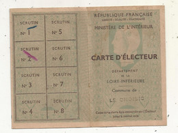 Carte D'électeur , LOIRE INFERIEURE, LE CROISIC, 1951, Salle Des Fêtes,  2 Scans - Unclassified