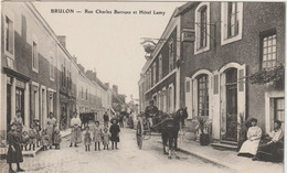 Sarthe : BRULON : Rue  Charles  Barreau  Et  Hôtel  Lamy - Brulon