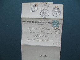 Type Blanc Perforé AFA 84  Lettre Aveyron   Société Anonyme Des Aciéries De France  1905 - Briefe U. Dokumente