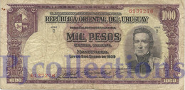 URUGUAY 1000 PESOS 1939 PICK 41c FINE - Uruguay