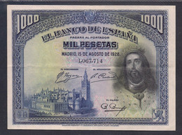 ESPAÑA - BILLETE DE 1000 PESETAS DE 1928 - MUY BIEN CONSERVADO - 1000 Pesetas